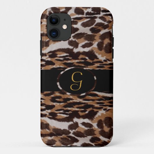 Leopard Monogram Iphone 5 Hoesje (Achterkant)