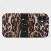 Leopard Monogram Iphone 5 Hoesje (Achterkant (horizontaal))