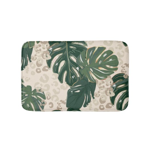 Leopard Monstera: Oerwouden . Badmat (Voorkant)