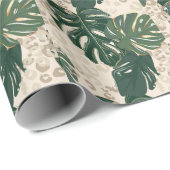 Leopard Monstera: Oerwouden . Cadeaupapier (Rol Hoek)