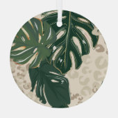 Leopard Monstera: Oerwouden . Glas Ornament (Achterkant)