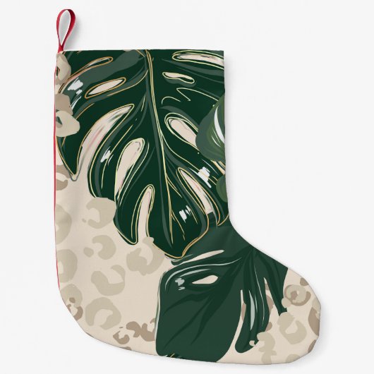 Leopard Monstera: Oerwouden . Kleine Kerstsok (Voorkant)