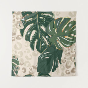 Leopard Monstera: Oerwouden . Wandkleed