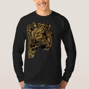 Leopard Motif Africa Animal Imprint Abstract Fac T-shirt
