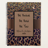 Leopard motif brun noir motivationnel 2025 (Devant)