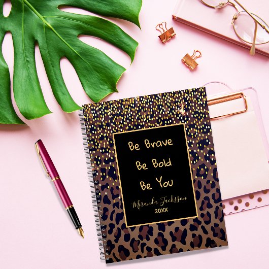Leopard motif de motivation brun noir 2025