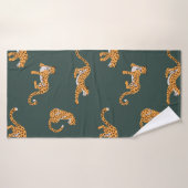 Leopard motif plat couleur transparente illustr de (Serviette de bain)