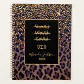 Léopard motivationnel motif brun noir 2025 (Devant)