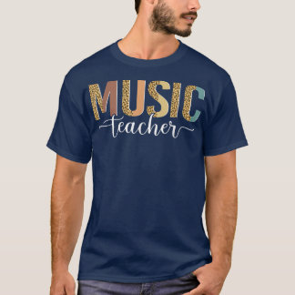 Leopard Music Teacher Cute Back To School Supplies T-shirt
