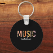 Leopard Music Teacher Cute Back to School Supply Sleutelhanger (Achterkant)