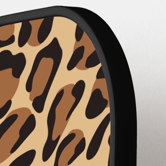 Leopard Naadloze Patroon Aangepaste Naam Pickleball Paddle (Links Detail)