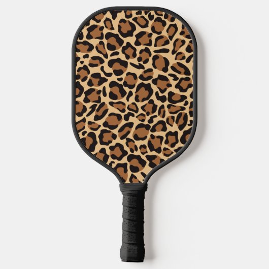 Leopard Naadloze Patroon Aangepaste Naam Pickleball Paddle (Achterkant)
