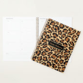 Leopard Naadloze Patroon Aangepaste Naam Planner (Display)