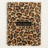 Leopard Naadloze Patroon Aangepaste Naam Planner (Voorkant)