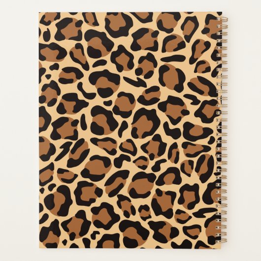 Leopard Naadloze Patroon Aangepaste Naam Planner (Achterkant)