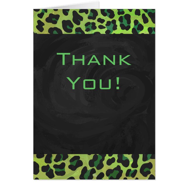 Léopard noir et vert avec Monogramme (Devant)