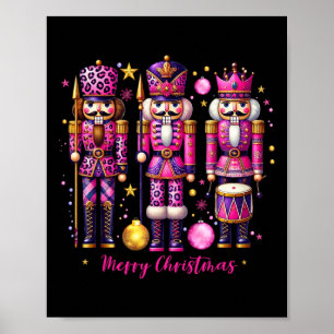 Leopard Notenkraker Roze Kerst 2024 Xmas Pajama Poster