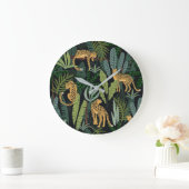 Leopard Oerwoud Forest Illustration Naadloos Grote Klok (Huis)