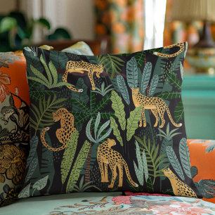 Leopard Oerwoud Forest Illustration Naadloos Kussen