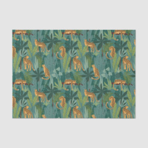 Leopard Oerwoud Patroon Groene achtergrond Tissuepapier