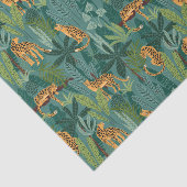 Leopard Oerwoud Patroon Groene achtergrond Tissuepapier (Detail)