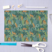 Leopard Oerwoud Patroon Groene achtergrond Tissuepapier (Craft)