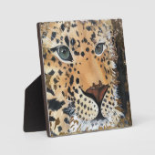 Leopard olieverfschilderij Print Fotoplaat (Voorkant)