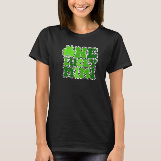 Leopard One Lucky Mimi Irish Shamrock St Patrick's T-shirt (Voorkant)