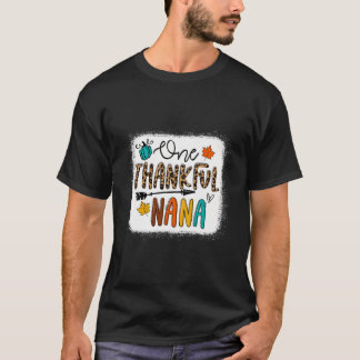 Leopard One Thankful Nana Grandma Herfst Season da T-shirt