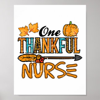 Leopard One Thankful Nurse Thanksgiving Herfst Scr Poster