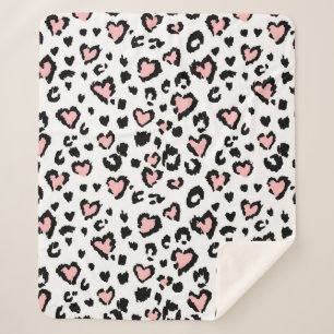 Leopard or jaguar seamless pattern, textured fashi sherpa deken