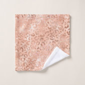 Léopard or Rose rose pâle (Gant de toilette)