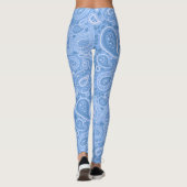 Leopard Paisley Seamless Pattern Blue elegant Yoga Leggings (Achterkant)