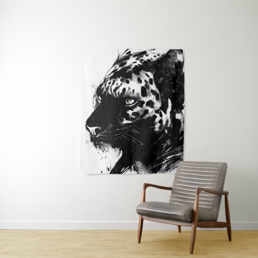 Leopard Panther Wilde Natuur Gratis Spirit Art Bru Wandkleed (In situ)