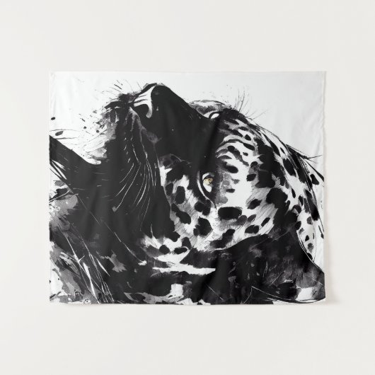 Leopard Panther Wilde Natuur Gratis Spirit Art Bru Wandkleed (Voorkant (horizontaal))