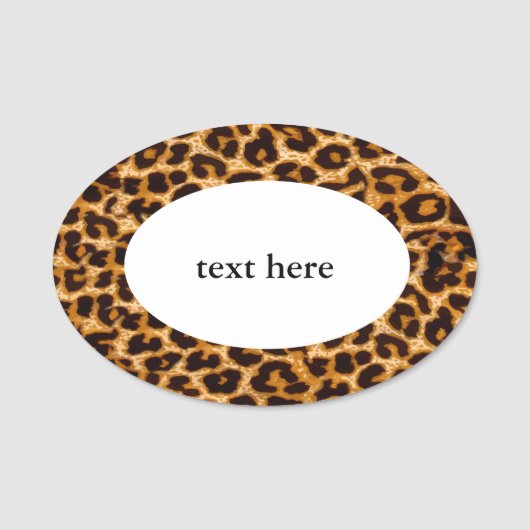 Leopard, papier guépard, étiquette de nom classiqu (Devant)