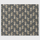 Leopard PArade op Brown Black Cadeaupapier (Vlak)