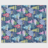 Leopard Party in Pagoda Forest Dark Cadeaupapier (Vlak)