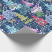 Leopard Party in Pagoda Forest Dark Cadeaupapier (Hoek)