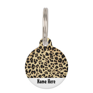 Leopard Pattern Animal Print Black/Gold Huisdierpenning