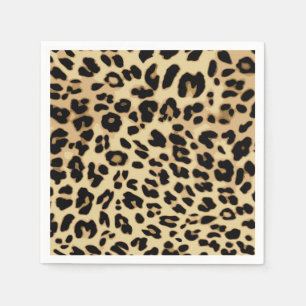 Leopard Pattern Animal Print Black/Gold Servetten