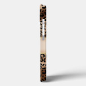 Leopard Pattern Black Bronze Monogram Case-Mate iPhone Case (Achterkant / Links)