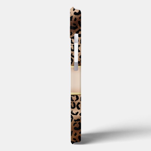 Leopard Pattern Black Bronze Monogram Case-Mate iPhone Case (Achterkant / Links)
