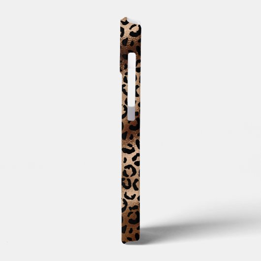 Leopard Pattern Black Bronze Monogram Case-Mate iPhone Case (Achterkant / Links)