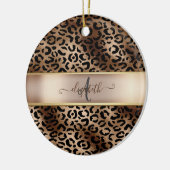 Leopard Pattern Black Bronze Monogram Keramisch Ornament (Links)