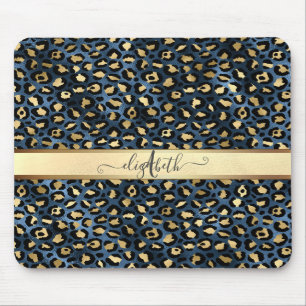 Leopard Pattern Black Bronze Monogram Muismat