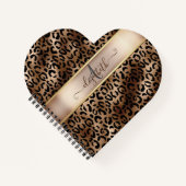 Leopard Pattern Black Bronze Monogram Notitieboek (Voorkant)