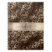 Leopard Pattern Black Bronze Monogram Notitieboek (Voorkant)