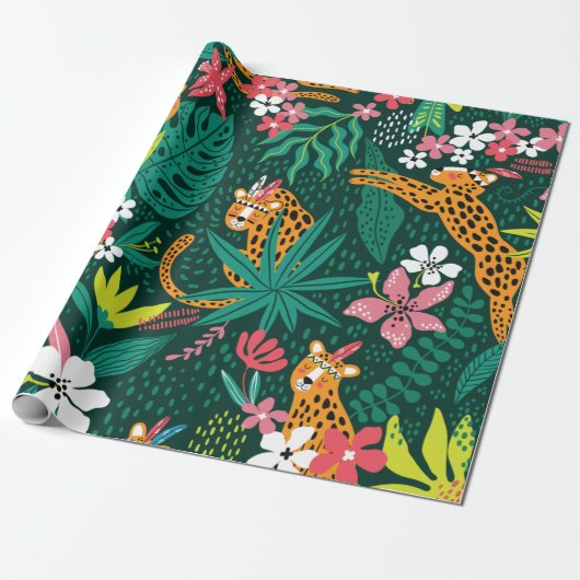 leopard Pattern Cadeaupapier (Uitgerold)