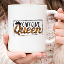 Leopard Pattern Cafeïne Queen Coffee Mok